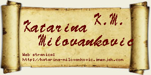 Katarina Milovanković vizit kartica